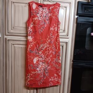 Talbots Size 2 Sleeveless Dress - Orange /‎ White